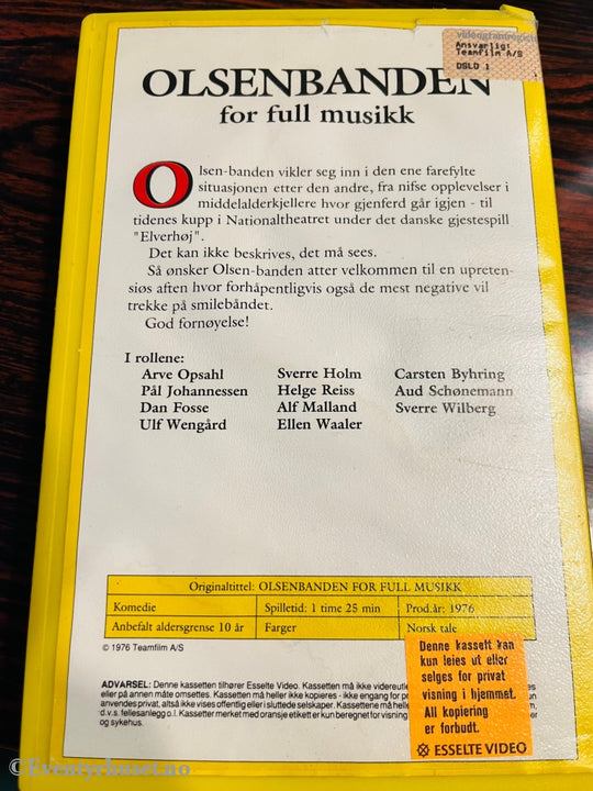 Olsenbanden Nr. 7. For Full Musikk. 1976. Vhs Big Box.
