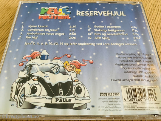Pelle Politibil. 1999. Reservehjul. Cd. Cd