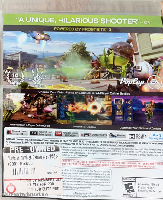 Plants Vs Zombies - Garden Warfare. Ps3. Ps3