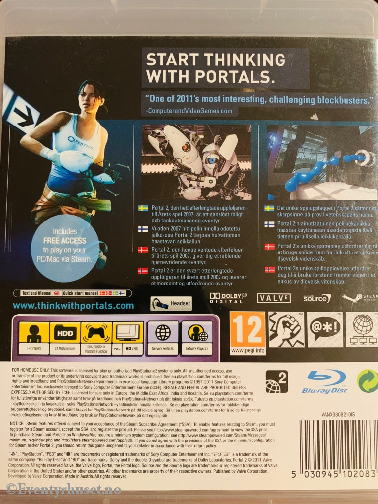 Portal 2. Ps3. Ps3