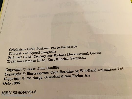 Postmann Pat Ordner Opp. 1986. Fortelling