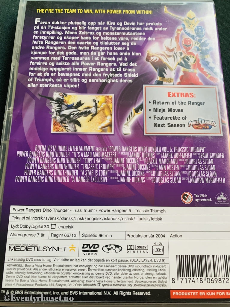 Power Rangers. Dino Thunder. Vol. 5. Trias Triumf. 2004. Dvd. Dvd