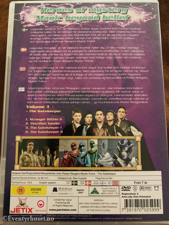 Power Rangers - Mystic Force. Vol. 3. The Gatekeeper. Dvd. Dvd