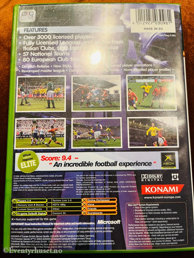 Pro Evolution Soccer 4. Xbox. Xbox