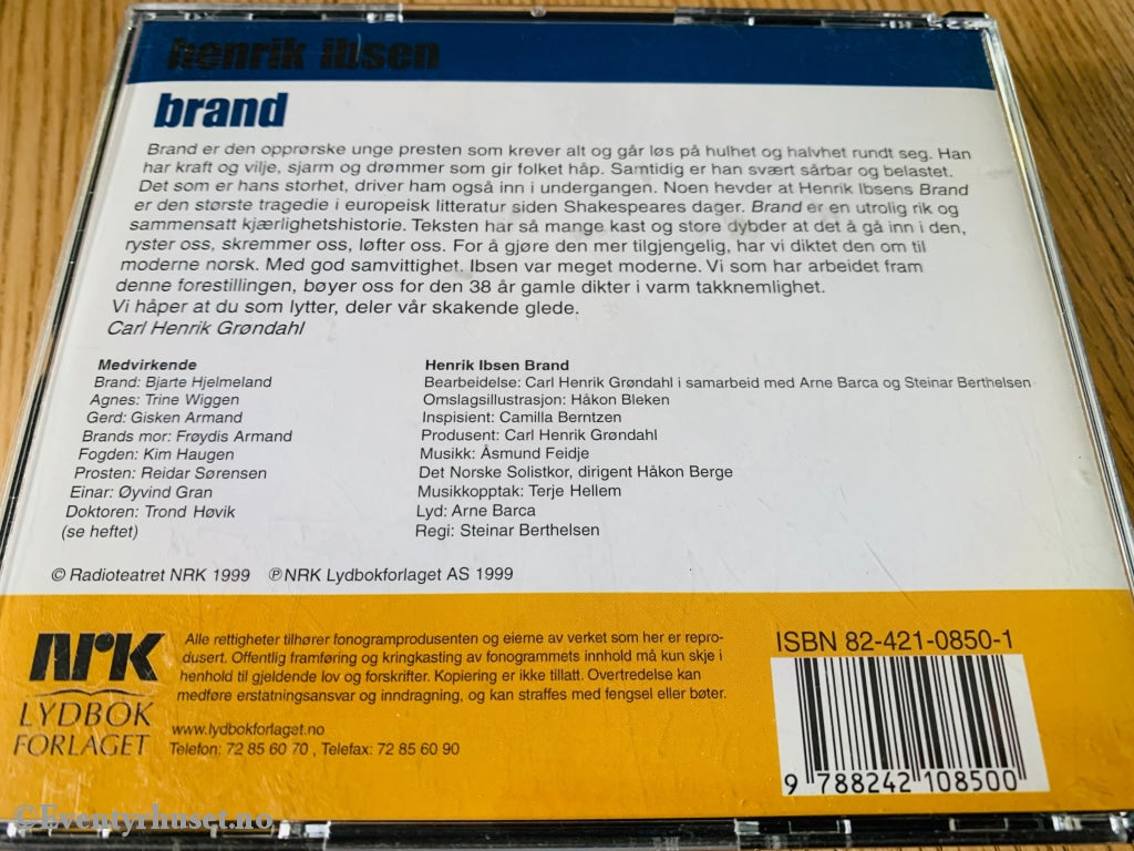 Radioteateret: Henrik Ibsen. Brand (Nrk). Lydbok På Cd.