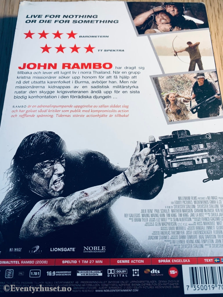 Rambo. 2008. Dvd Slipcase.