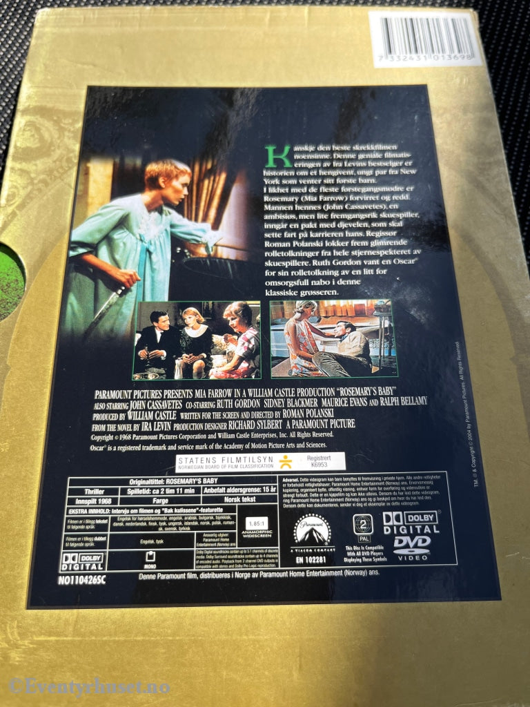 Rosemarys Baby. 1968. Dvd Slipcase.