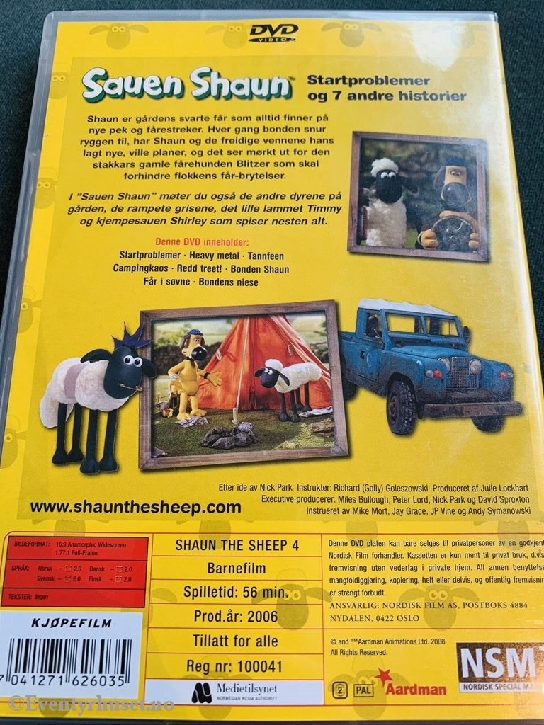 Sauen Shaun. Startproblemer Og 7 Andre Historier (Nrk). 2006. Dvd. Dvd