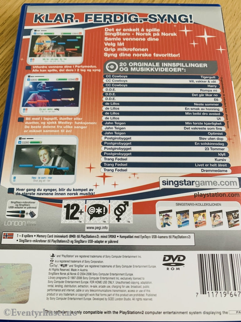 Singstar. Norsk På Norsk. Ps2. Ps2
