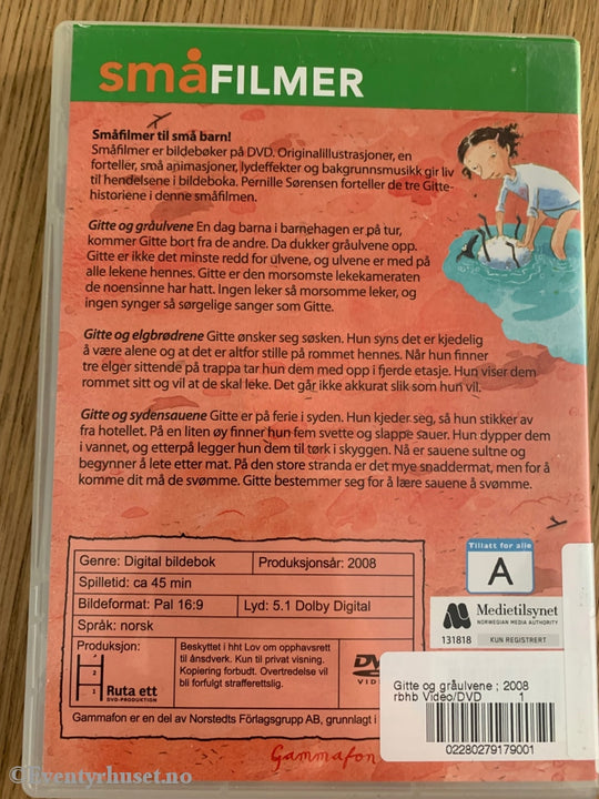 Småfilmer: Gitte Og Gråulvene Sydensauene Elgbrødrene. Dvd Leiefilm.