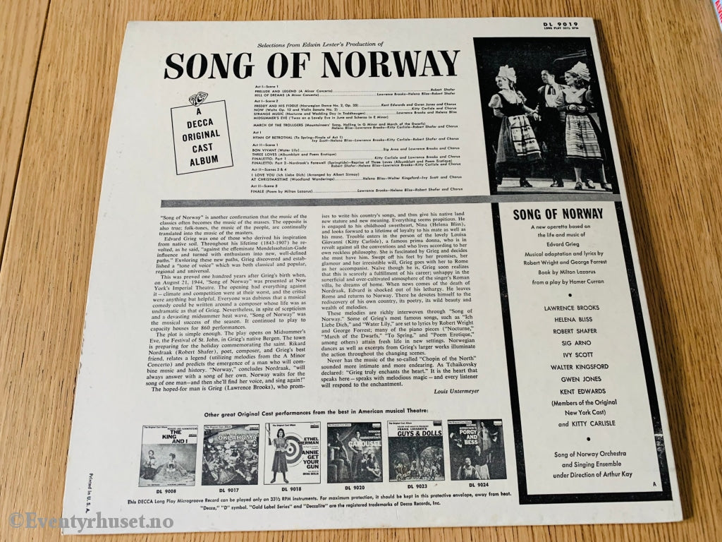 Song Of Norway. Lp. Lp Plate
