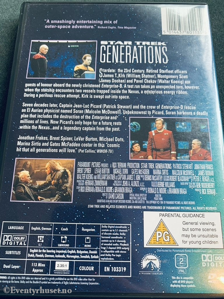 Star Trek Generations. Dvd. Dvd