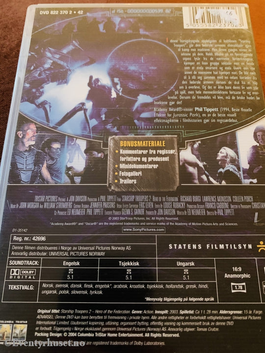 Starship Troopers 2. 2003. Dvd. Dvd