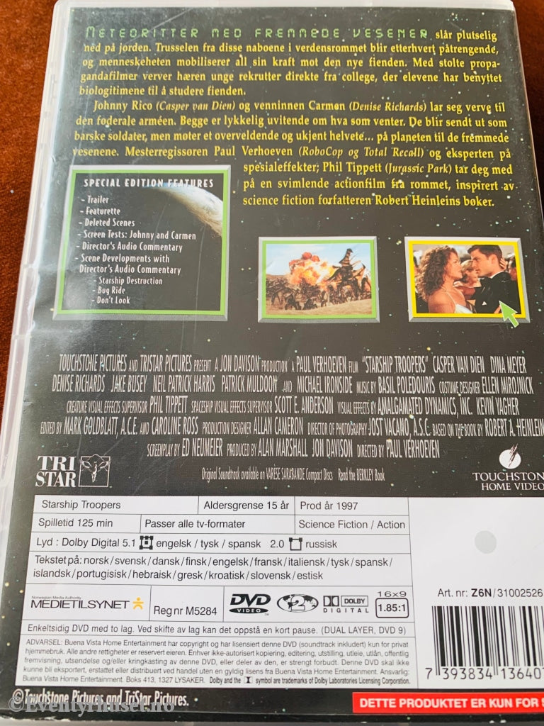 Starship Troopers - Special Edition. 1997. Dvd. Dvd