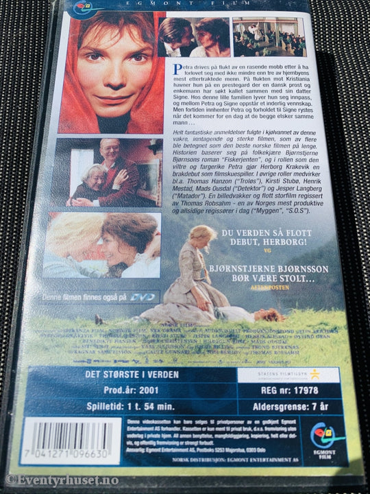 Største I Verden. 2001. Vhs. Vhs