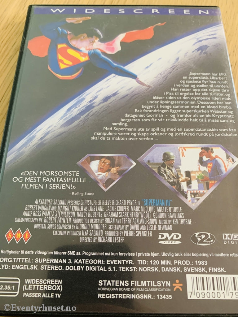 Superman 3. 1983. Dvd. Dvd