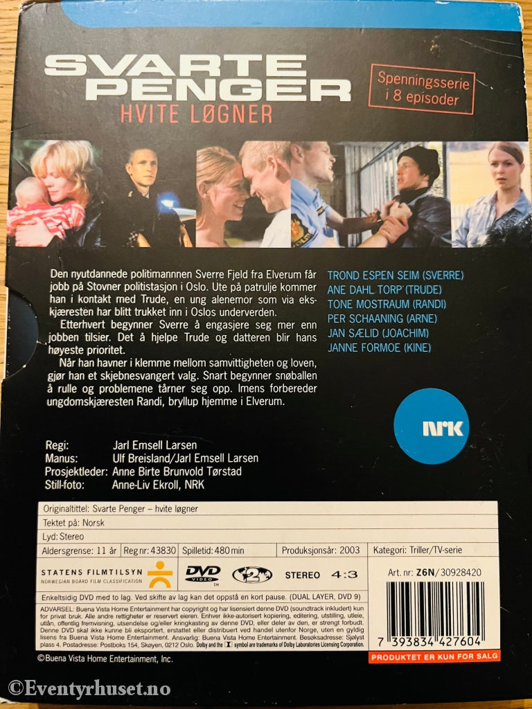 Svarte Penger Hvite Løgner (Nrk). Dvd Slipcase.