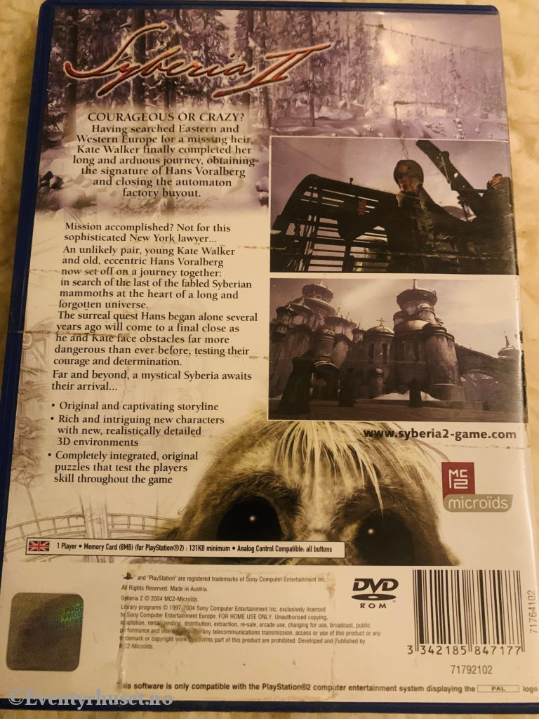 Syberia 2. Ps2. Ps2