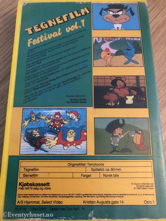 Tegnefilm Festival Vol. 1. 1985. Vhs Big Box.