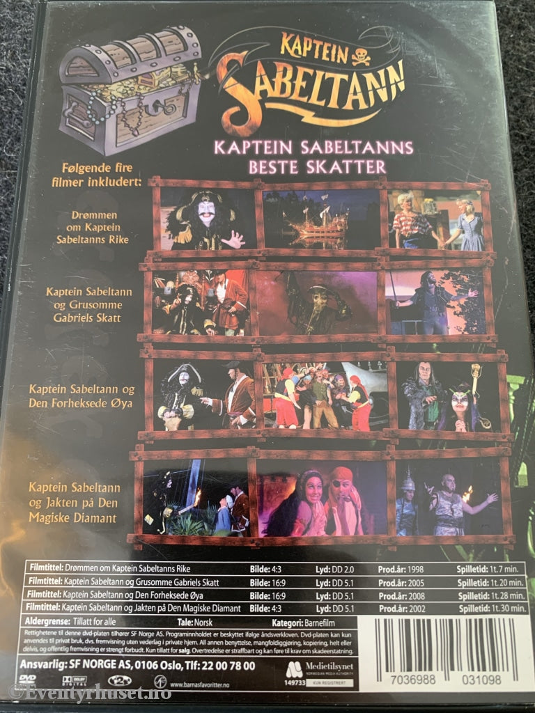 Terje Formoe. Kaptein Sabeltanns Beste Skatter. Dvd Samleboks.