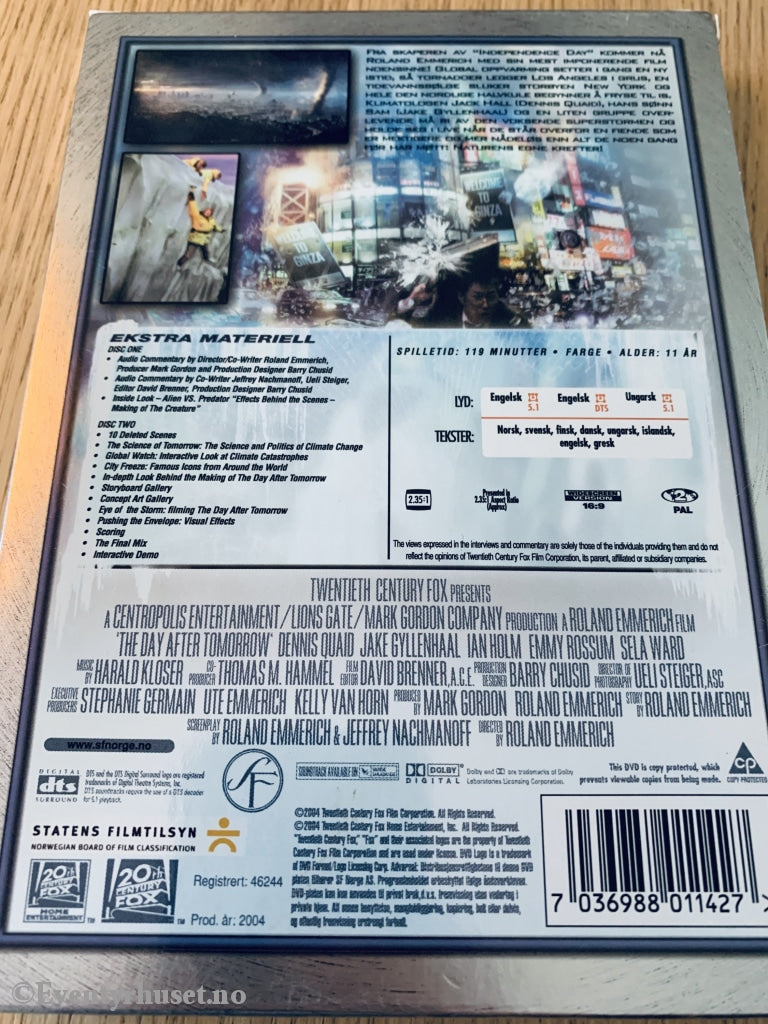 The Day After Tomorrow. Dvd Slipcase.
