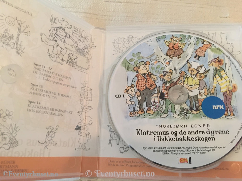 Thorbjørn Egner. 2004. Klatremus Og De Andre Dyrene I Hakkebakkeskogen. 2X Cd. Lydbok