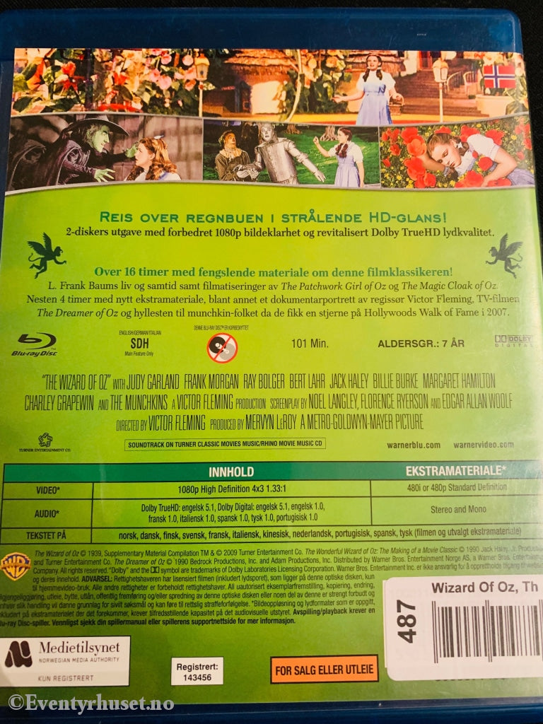 Trollmannen Fra Oz. 1939. Blu-Ray Leiefilm. Disc
