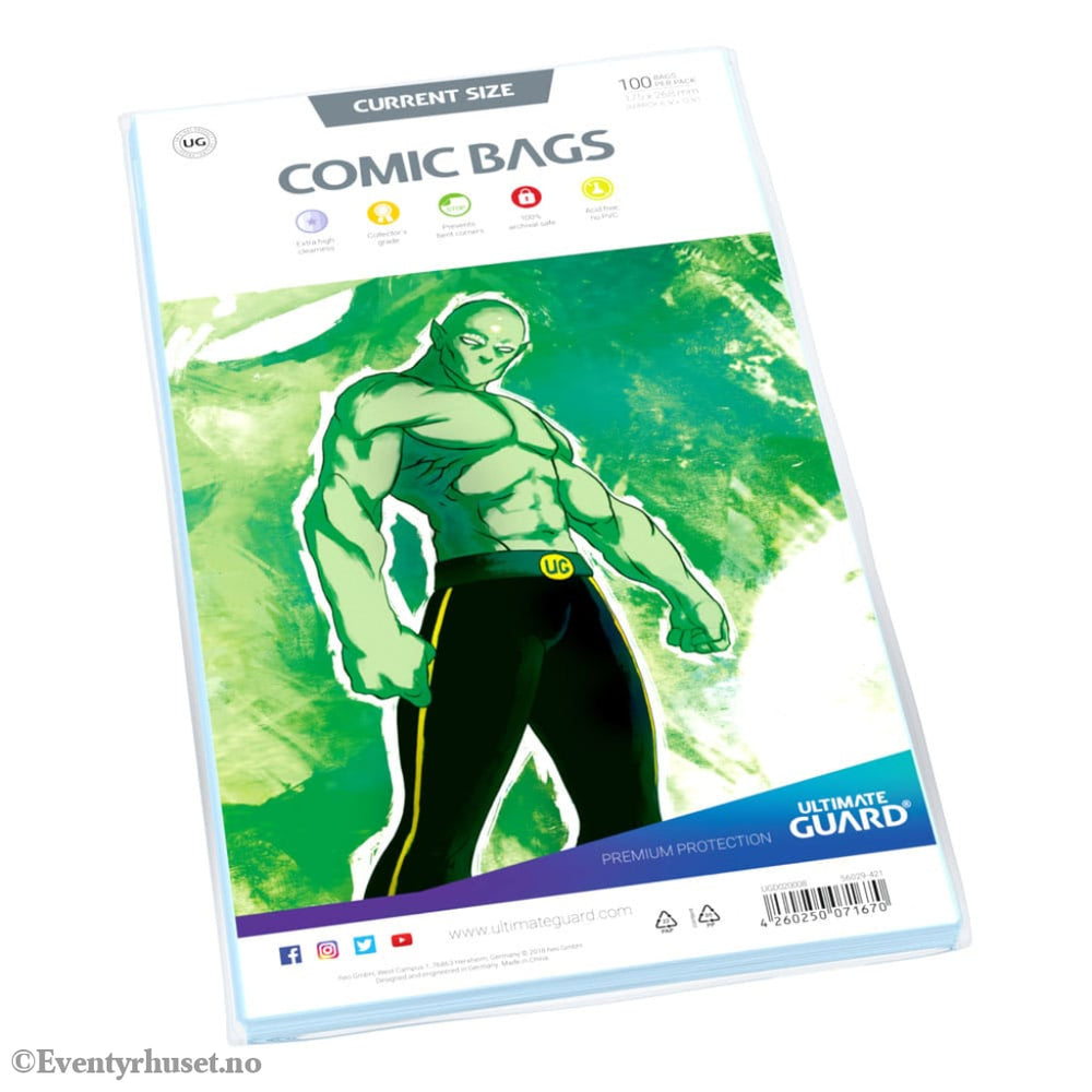 Ultimate Guard Comic Bags Standard (100) - Current Size Storage & Protection