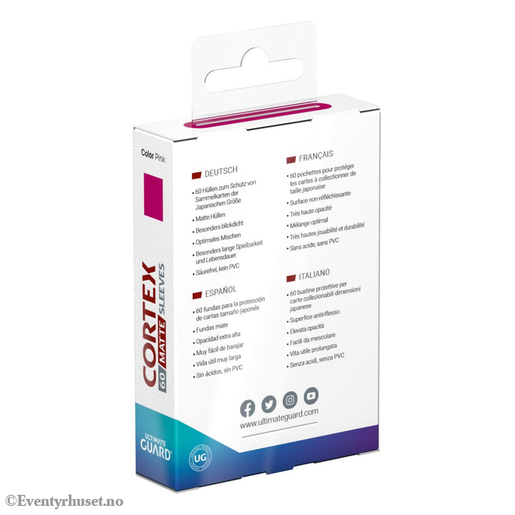 Ultimate Guard Cortex Sleeves Matte Japanese Size (60) - Pink Storage & Protection