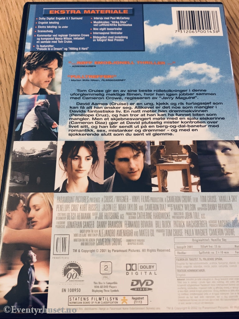 Vanilla Sky. 2001. Dvd. Dvd