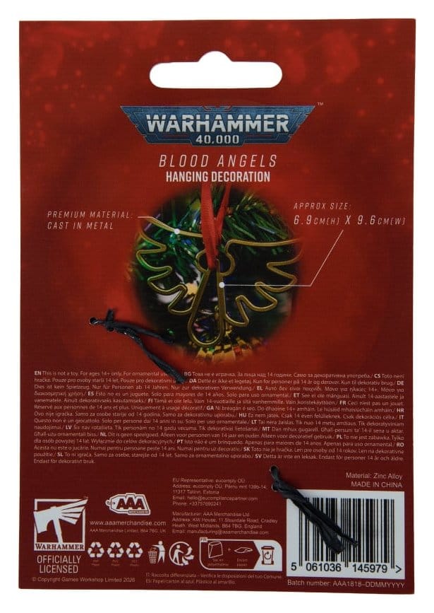 Warhammer 40,000 Hanging Decoration Blood Angels 16 cm