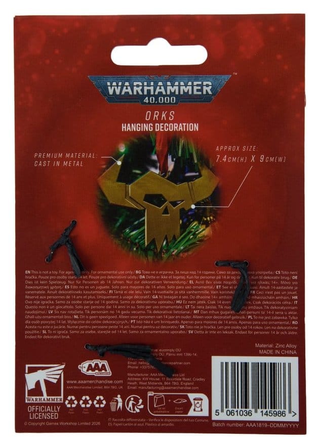 Warhammer 40,000 Hanging Decoration Orks 17 cm