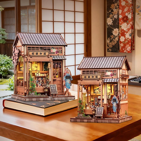 Miniature House Model Kit Sakura O Kimono Shop 19 x 14 cm