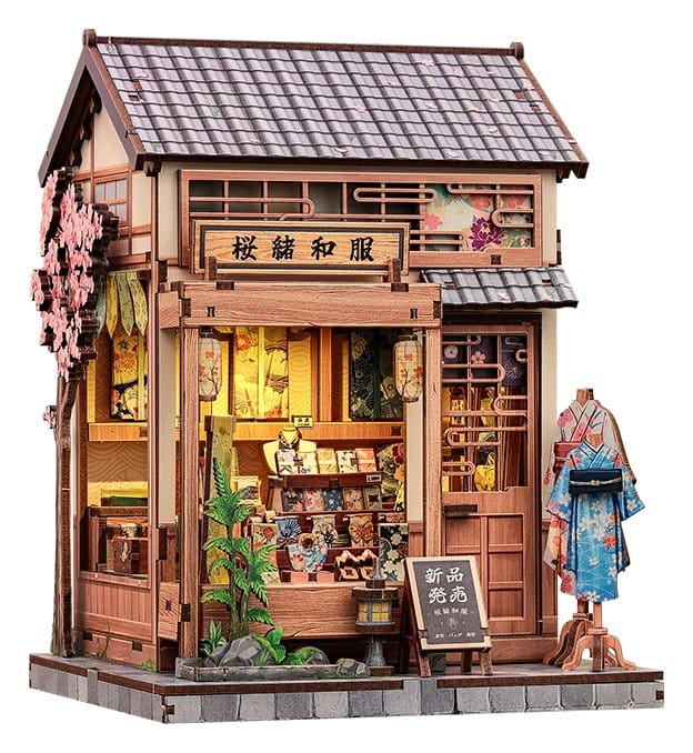 Miniature House Model Kit Sakura O Kimono Shop 19 x 14 cm