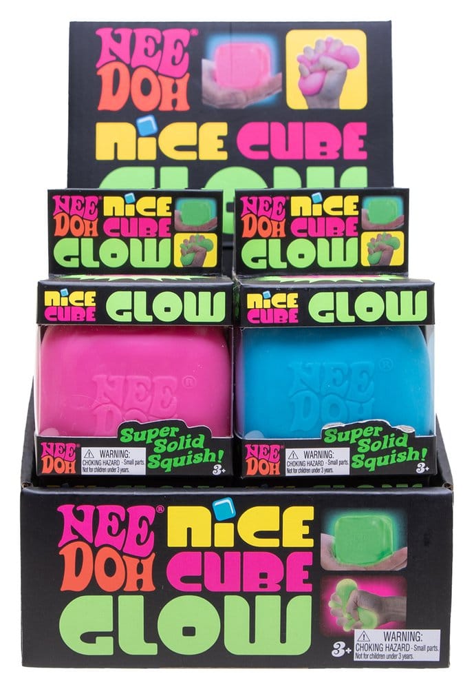 NeeDoh Squeeze Ball Nice Cube Glow (Glow in the Dark) 5 cm Display (12)