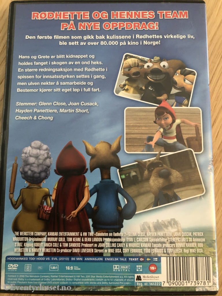 Sannheten Om Rødhette 2. 2010. Dvd. Dvd
